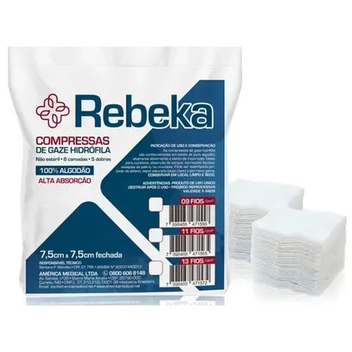 Compressas de Gaze Rebeca 11 Fios com 500 Unidades