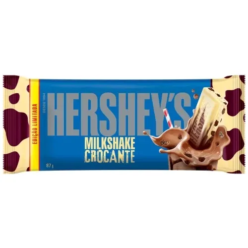 Chocolate Hershey's Milkshake Crocante Tablete 87g