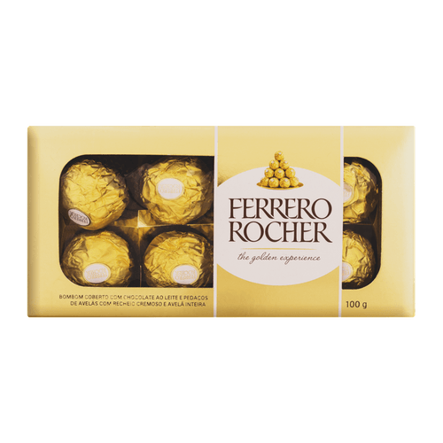 Bombom Ferrero Rocher com 8 Unidades 100g