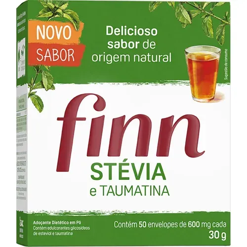 Adoçante Finn Stévia e Taumatina Pó com 50 Envelopes