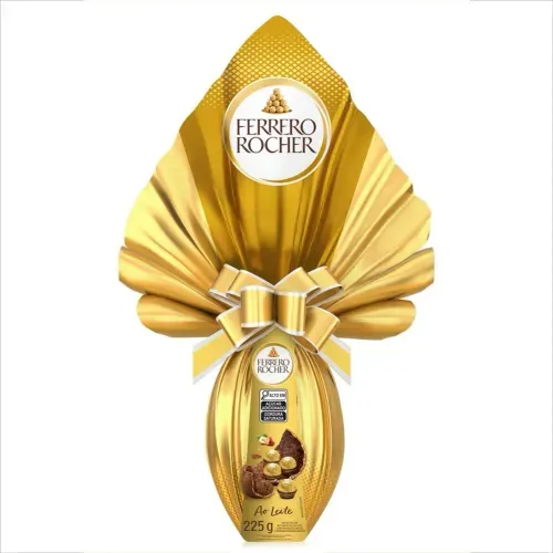 Ovo de Páscoa Ferrero Rocher ao Leite com 4 Bombons Ferrero Rocher 225g