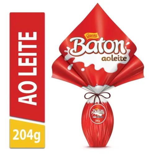 Ovo de Páscoa Baton Chocolate ao Leite Garoto 204g
