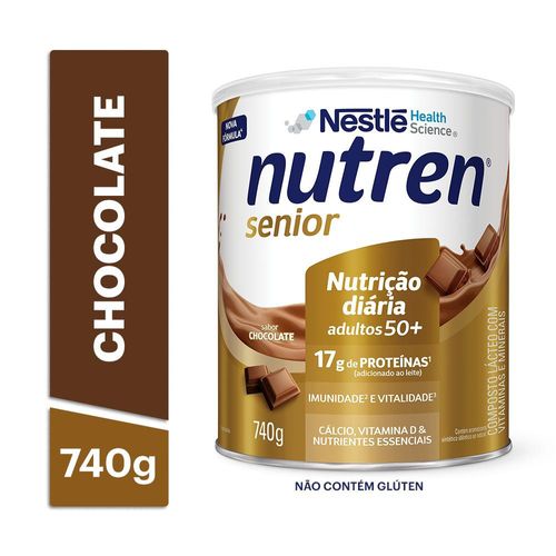 Complemento Alimentar Nutren Senior Pó Chocolate Lata 740g