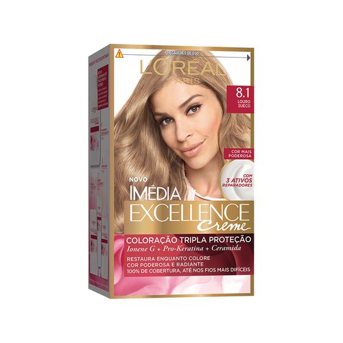 Tintura Creme Imédia Excellence 8.1 Louro Sueco kit