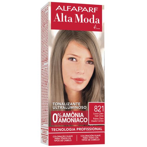 Tonalizante Altamoda 821 louro claro irisé cinza kit 120g