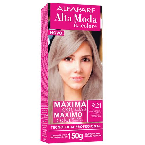 Tintura Creme Altamoda 9.21 Louro Claríssimo Irisé Cinza Kit 150g