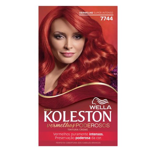 Tintura Creme Koleston Vermelho Super Intenso 7744 Tons Especiais