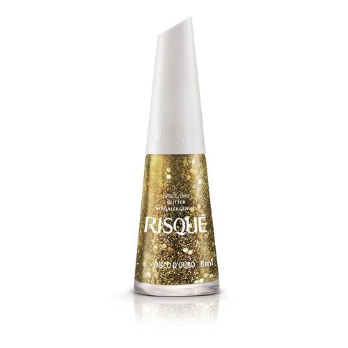 Esmalte Glitter Risqué disco d'ouro 8ml