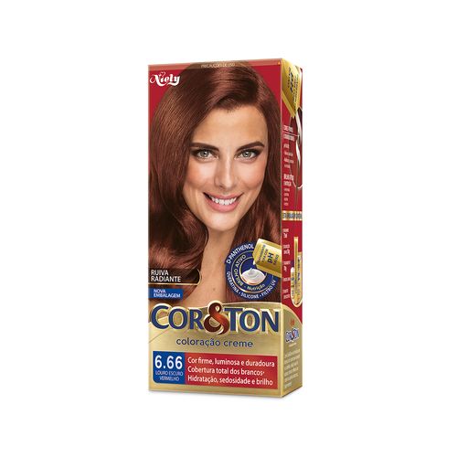 Tintura Creme Cor&Ton Mini Kit 6.66 Louro Escuro Vermelho