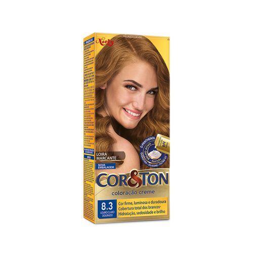 Tintura Creme Cor&Ton Mini Kit 8.3 Louro Claro Dourado