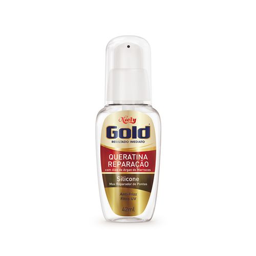 Silicone Reparador de Pontas Niely Gold Queratina Reparação com Óleo de Argan do Marrocos 42ml
