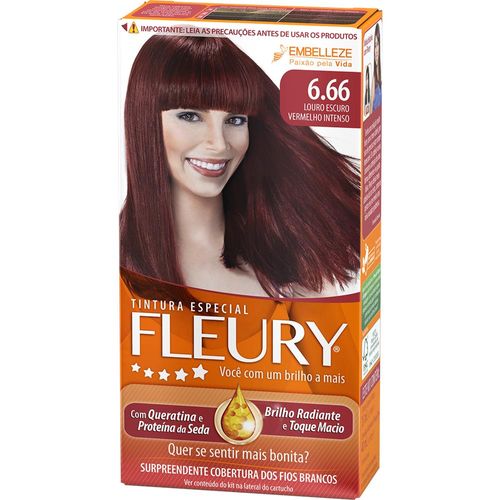 Tintura Líquida Fleury Cores Especiais  6.66 Louro Escuro Vermelho Intenso kit
