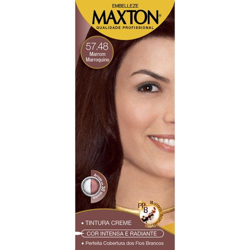 Tintura Creme Maxton 57.48 Marrom Marroquino kit prático