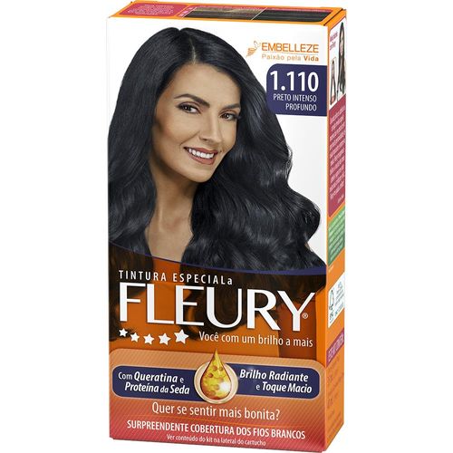 Tintura Líquida Fleury Cores Especiais 1.110 Preto Intenso Profundo kit