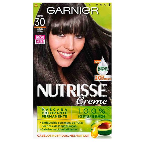 Tintura Creme Garnier Nutrisse castanho escuro 30