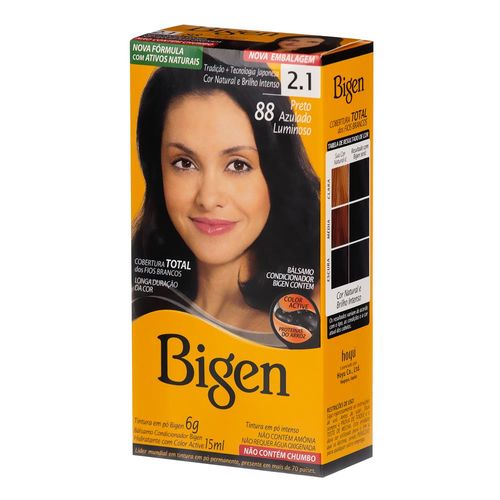 Tintura em Pó Bigen 88 Preto Azulado Luminoso