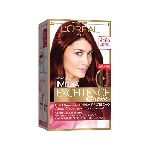 Tintura Creme Imédia Excellence Tons Vermelhos 4466 kit