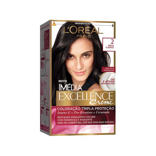 Tintura Creme Imédia Excellence 2 Preto Clássico Kit
