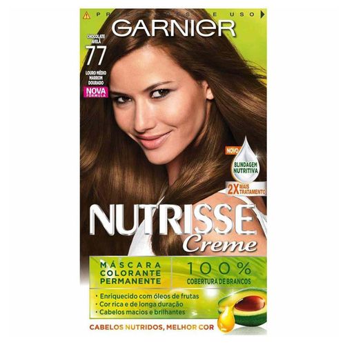 Tintura Creme Garnier Nutrisse chocolate avelã 77