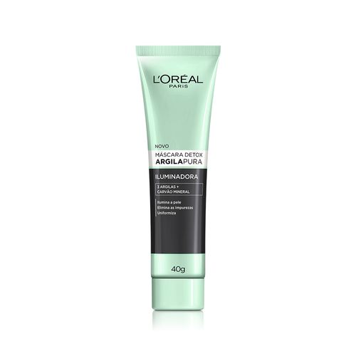 Máscara Detox L'oréal Argila Pura iluminadora 40g