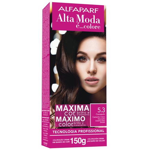 Tintura Creme Altamoda 5.3 Castanho Claro Dourado Kit 150g
