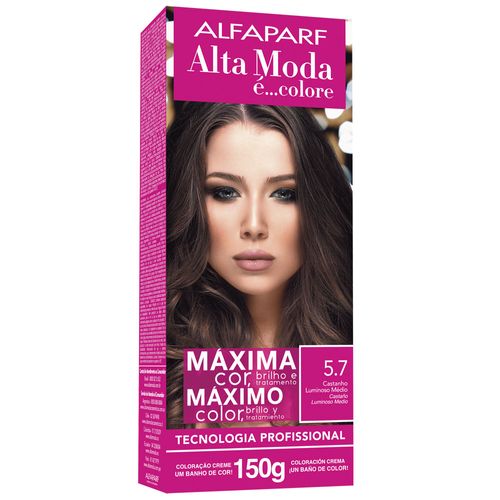 Tintura Creme Altamoda 5.7 Castanho Luminoso Médio Kit 150g