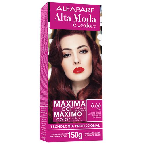 Tintura Creme Altamoda 6.66 Louro Escuro Vermelho Intenso Kit 150g