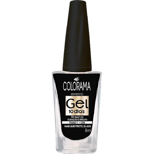 Esmalte Colorama Efeito Gel 10 Dias Mais Que Preto, Black 8ml