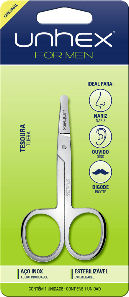Tesoura para Nariz e Bigode Unhex For Men