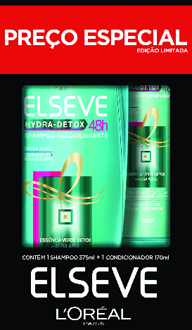 Kit Shampoo 375ml + Condicionador 170ml Elseve Hydra Detox