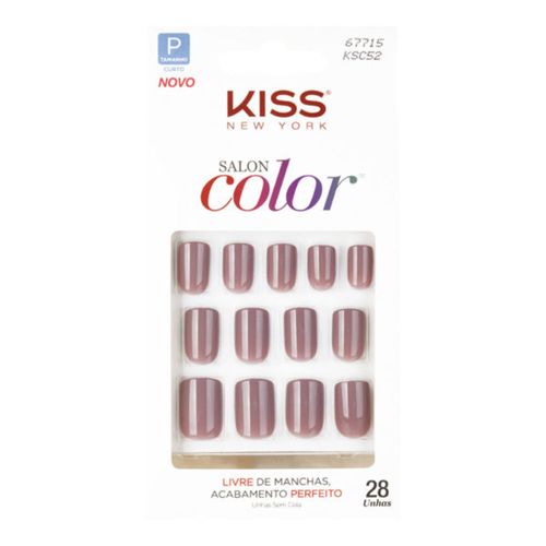 Unhas Postiças Kiss New York salon color beautiful com 28 unhas