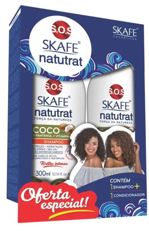 Kit Shampoo + Condicionador Skafe Natutrat SOS coco 300ml