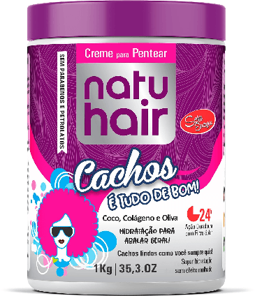 Creme Para Pentear Natu Hair Cachos é Tudo de Bom 1Kg