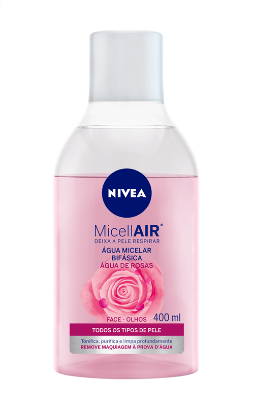 Água Micelar Bifásica Nivea MicellAIR Água de Rosas 400ml