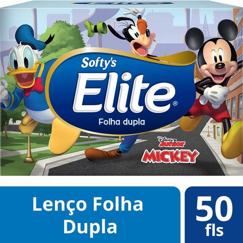 Lenço de Papel Softy's Elite Kids com 50 Unidades