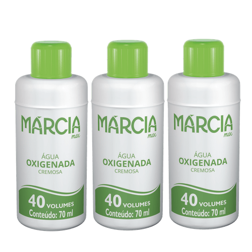 Água Oxigenada Márcia Max 40 Volumes 70ml com 3 Unidades