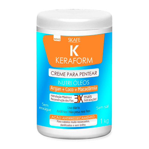 Creme Para Pentear Keraform Nutri Óleos Argan + Coco + Macadâmia 1kg