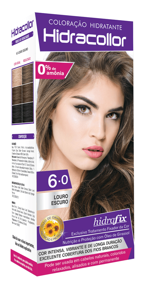 Tintura Creme Kit Hidracollor Louro Escuro 6.0
