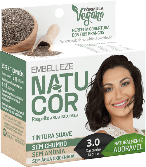 Tintura em Pó Natucor 3.0 Castanho Escuro