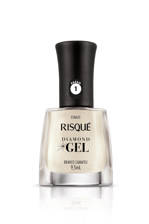 Esmalte Cremoso Risqué Diamond Gel Branco Camafeu 9,5ml