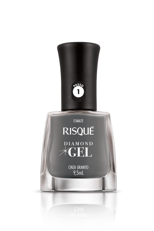 Esmalte Cremoso Risqué Diamond Gel Cinza Granito 9,5ml