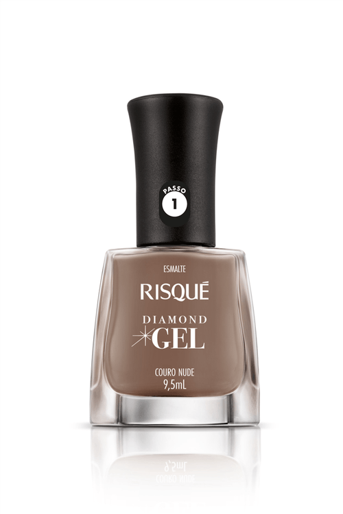 Esmalte Cremoso Risqué Diamond Gel Couro Nude 9,5ml