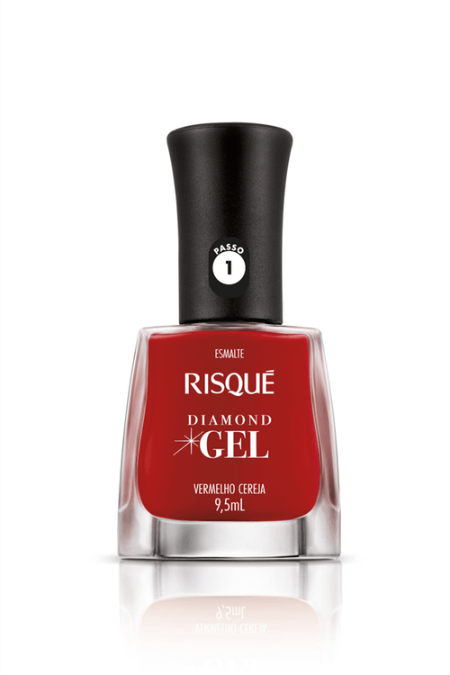 Esmalte Cremoso Risqué Diamond Gel Vermelho Cereja 9,5ml