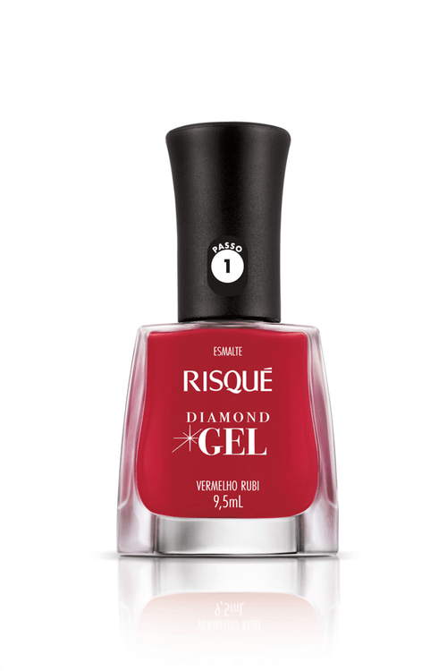 Esmalte Cremoso Risqué Diamond Gel Vermelho Rubi 9,5ml