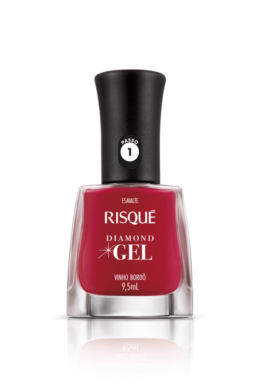 Esmalte Cremoso Risqué Diamond Gel Vinho Bordô 9,5ml