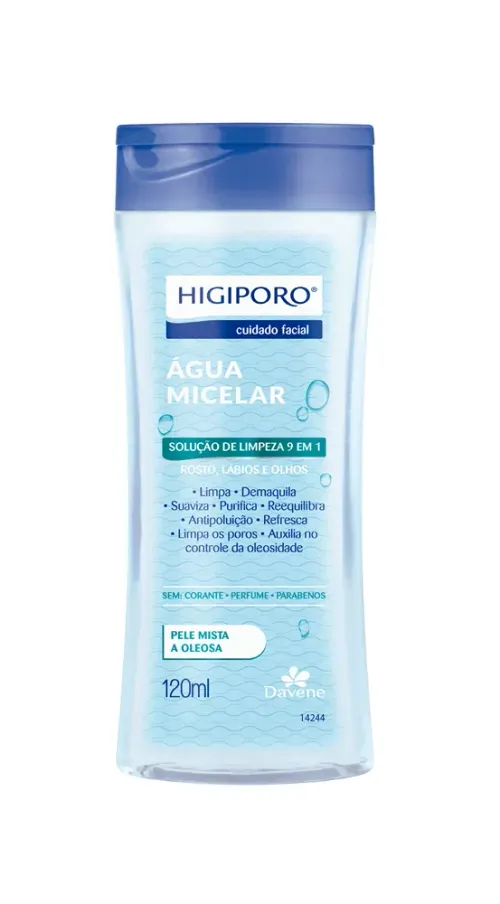 Água Micelar Davene Higiporo Pele Mista a Oleosa 120ml