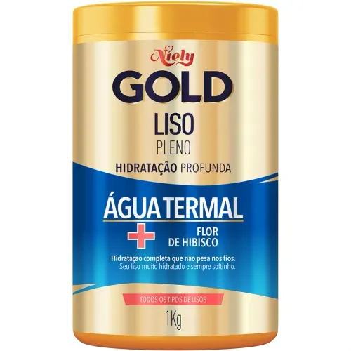Creme de Tratamento Niely Gold Liso Pleno Água Termal + Flor de Hibisco 1kg
