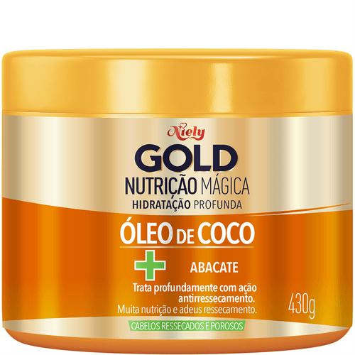 Creme de Tratamento Niely Gold Nutrição Mágica Óleo de Coco + Abacate 430g