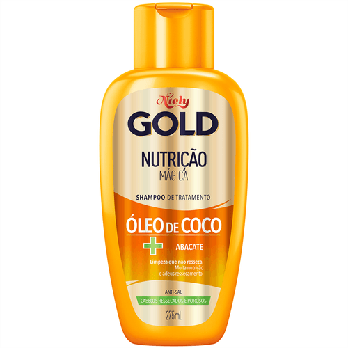 Shampoo Niely Gold Nutrição Mágica Óleo de Coco + Abacate 275ml