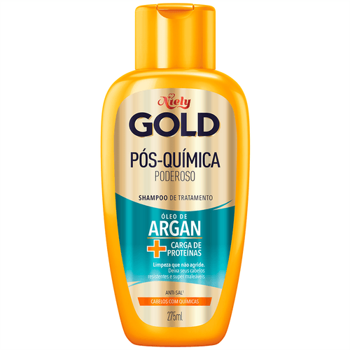 Shampoo Niely Gold Pós-Química Óleo de Argan + Carga de Proteínas 275ml